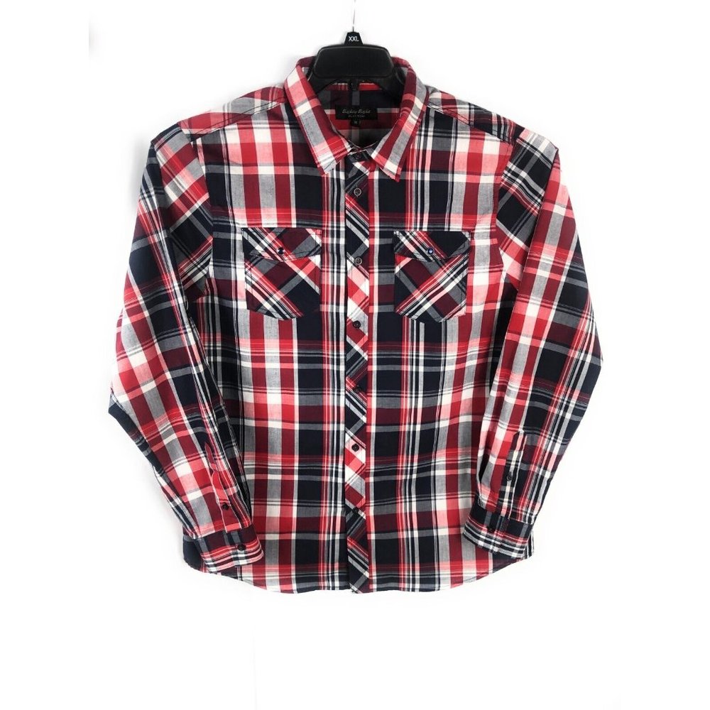Eighty Eight Men's XL Long Sleeve Button Up Multicolor Cotton Blend Shirt A23